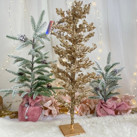 Rachel Zoe Jeweled Cluster Crystal Glass Gold Holiday Christmas Tree 24" New - Picture 15 of 16